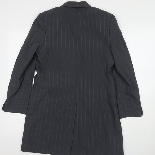 Marks and Spencer Womens Grey Striped Jacket Blazer Size 10 Button
