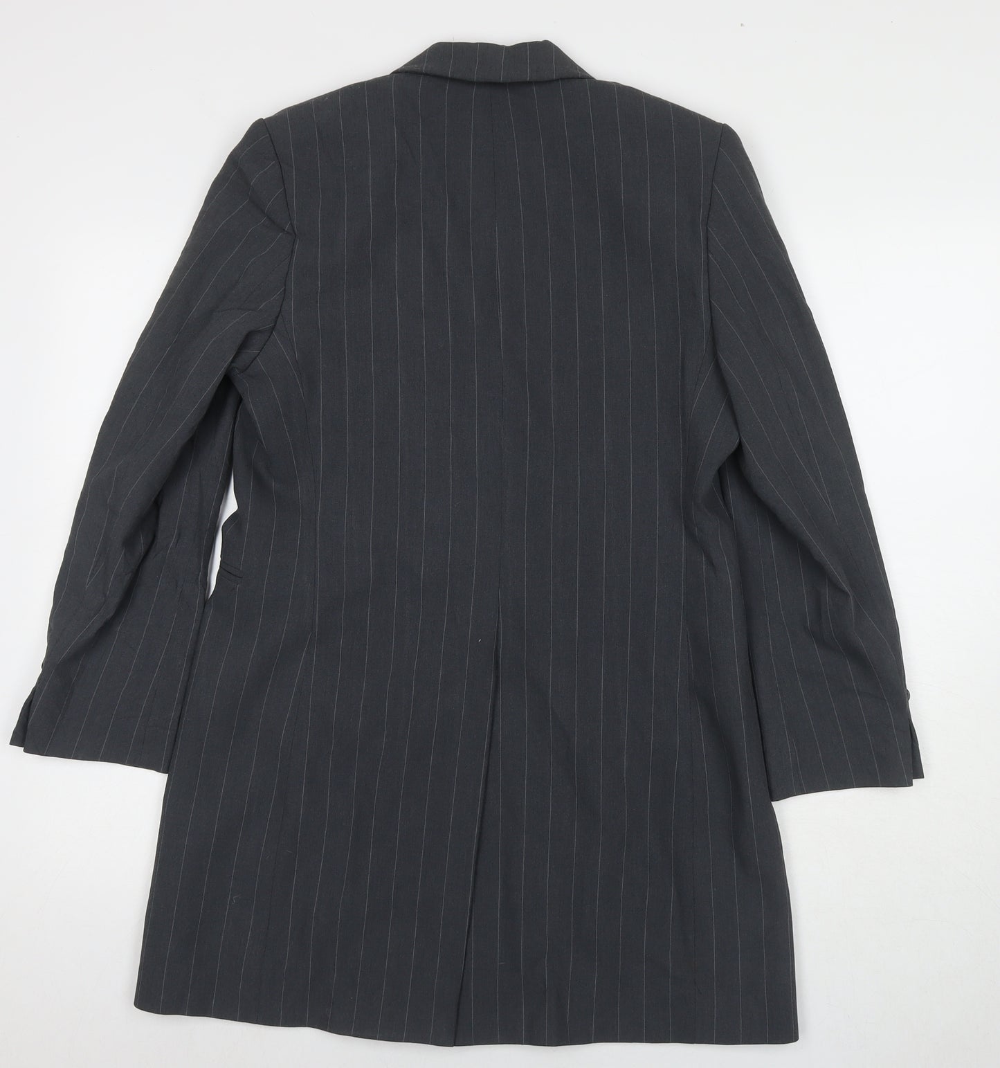 Marks and Spencer Womens Grey Striped Jacket Blazer Size 10 Button