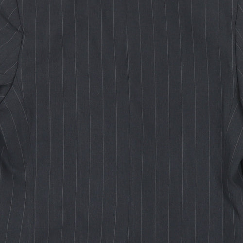 Marks and Spencer Womens Grey Striped Jacket Blazer Size 10 Button