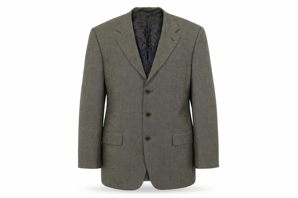 Front view of Marks & Spencer men’s brown wool jacket suit jacket, size 42, regular