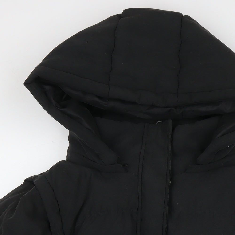 In the Style Womens Black Puffer Jacket Jacket Size 10 Zip - Detachable Sleeves