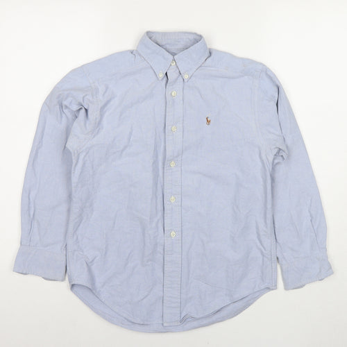 Polo Ralph Lauren Boys Blue Cotton Basic Button-Up Size 12 Years Collared Button