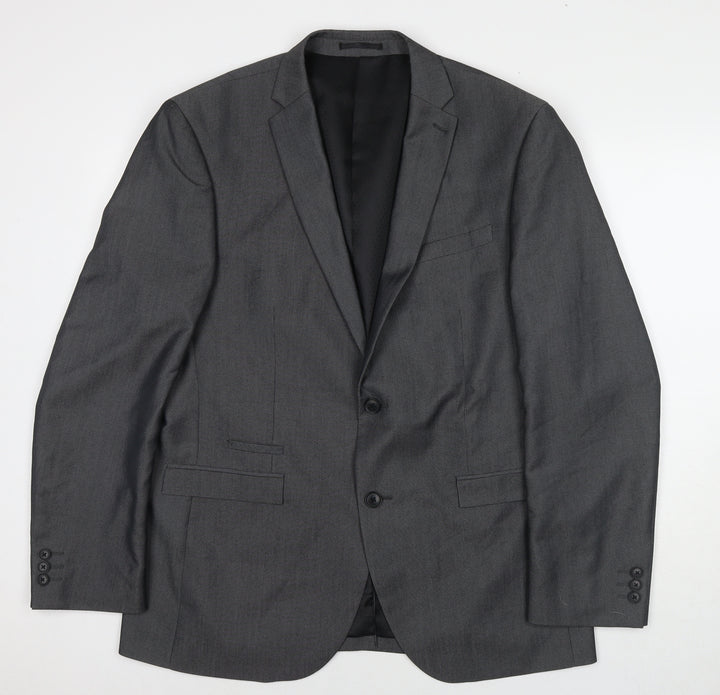 NEXT Mens Grey Polyester Jacket Suit Jacket Size 42 Regular