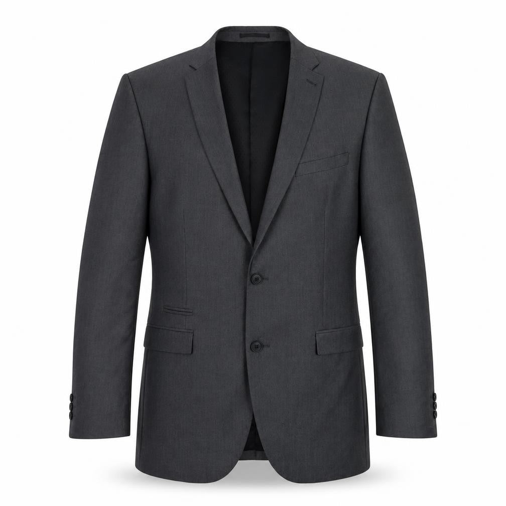 Front view of Next men’s grey polyester jacket suit jacket, size 42, regular