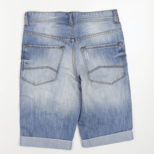 Denim & Co. Mens Blue Cotton Bermuda Shorts Size 28 in L11 in Regular Zip