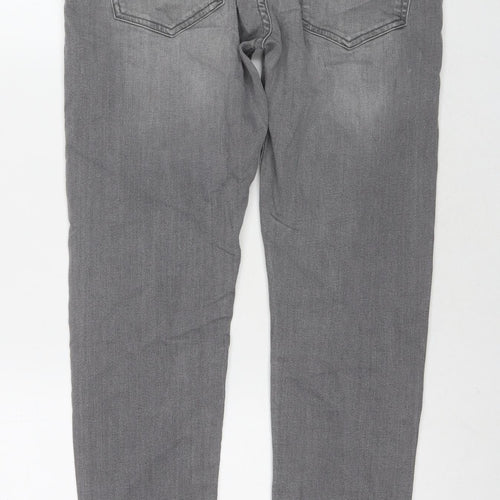NEXT Womens Grey Cotton Skinny Jeans Size 30 L28 in Regular Zip