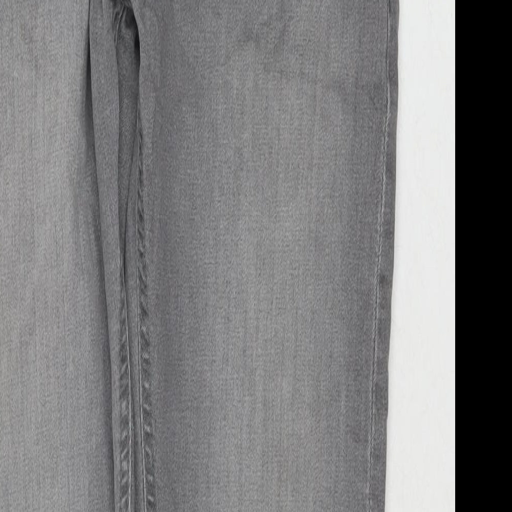 NEXT Womens Grey Cotton Skinny Jeans Size 30 L28 in Regular Zip