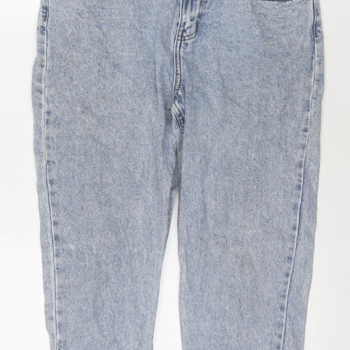 Denim & Co. Womens Blue Cotton Cropped Jeans Size 12 L22 in Regular Zip