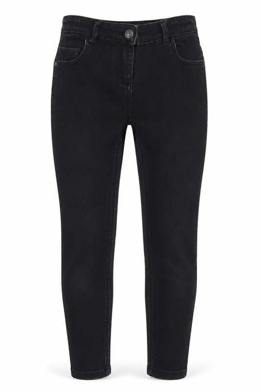 TU Girls Black Cotton Skinny Jeans Size 10 Years L24 in Regular Zip