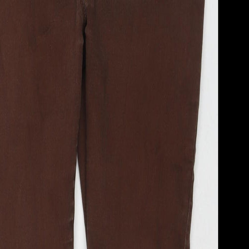 M&Co Womens Brown Cotton Skinny Jeans Size 14 L26 in Regular Zip