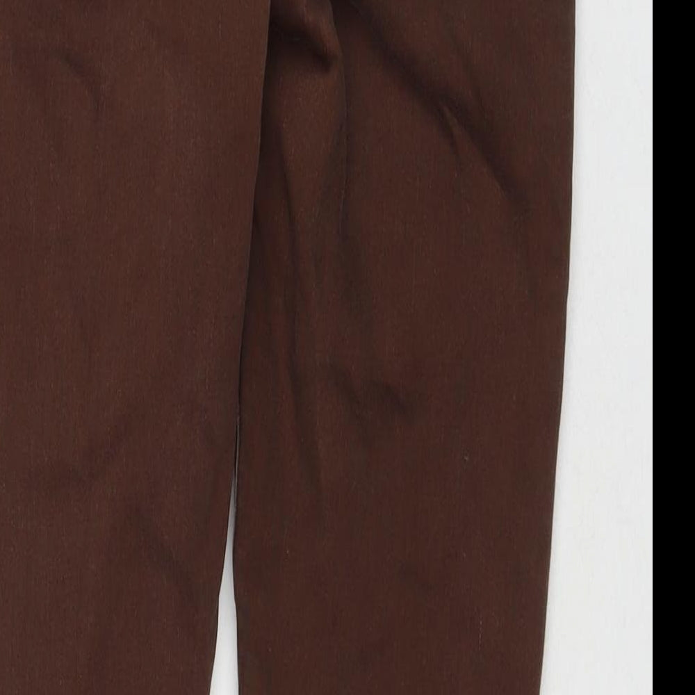 M&Co Womens Brown Cotton Skinny Jeans Size 14 L26 in Regular Zip