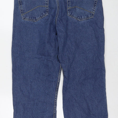F&F Mens Blue Cotton Straight Jeans Size 36 in L30 in Regular Zip