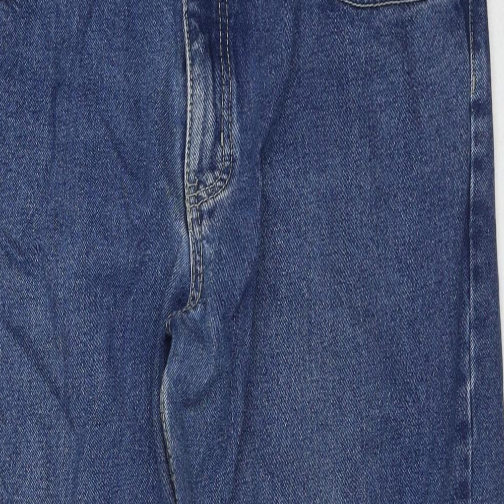 F&F Mens Blue Cotton Straight Jeans Size 36 in L30 in Regular Zip