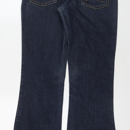 Denim & Co. Womens Blue Cotton Bootcut Jeans Size 10 L30 in Regular Zip