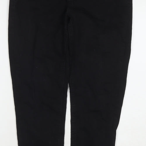 Red Herring Womens Black Cotton Skinny Jeans Size 14 L26 in Regular Zip