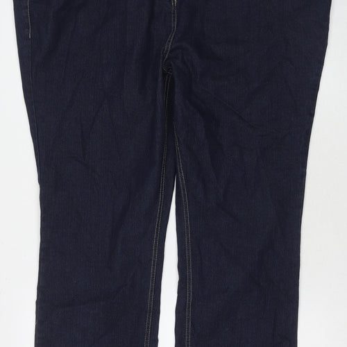Evans Womens Blue Cotton Bootcut Jeans Size 26 L28 in Regular Zip