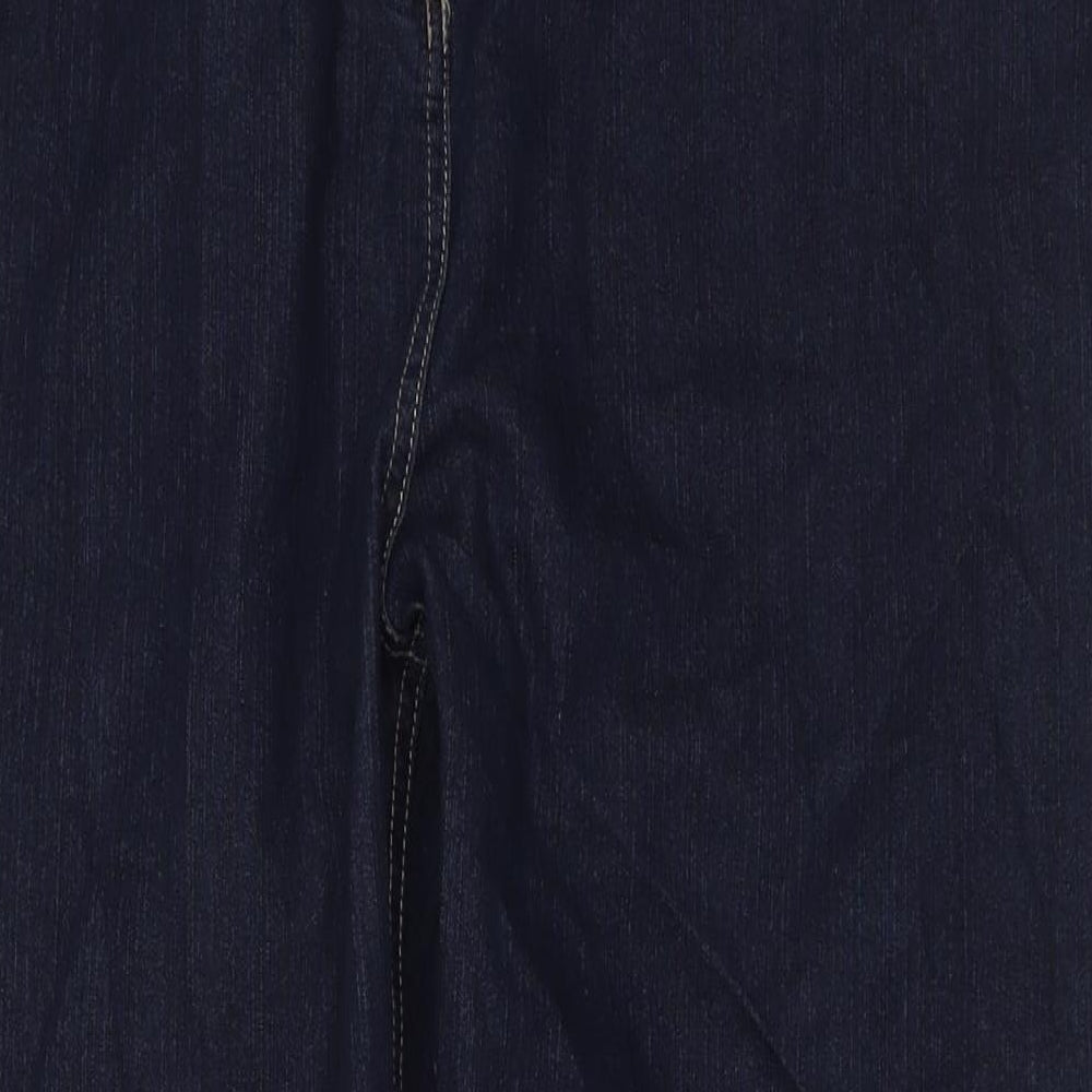 Evans Womens Blue Cotton Bootcut Jeans Size 26 L28 in Regular Zip