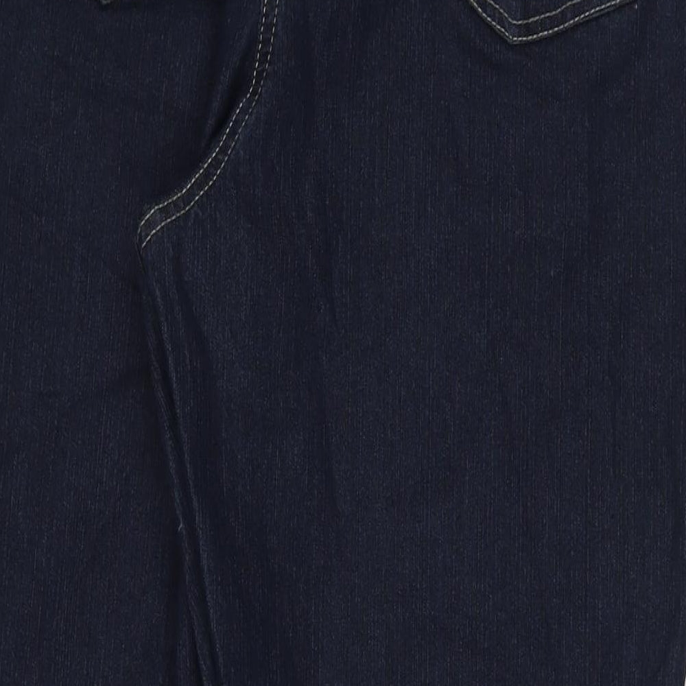 Evans Womens Blue Cotton Bootcut Jeans Size 26 L28 in Regular Zip