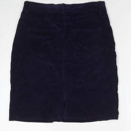 MANTARAY PRODUCTS Womens Blue Cotton A-Line Skirt Size 10 Zip