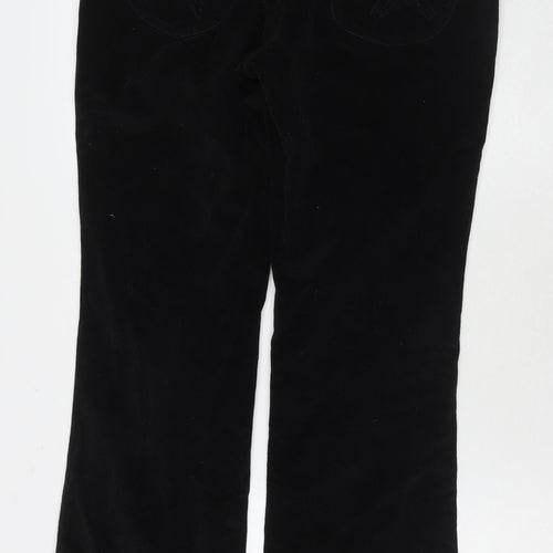 Cherokee Womens Black Cotton Trousers Size 14 L31 in Regular Zip