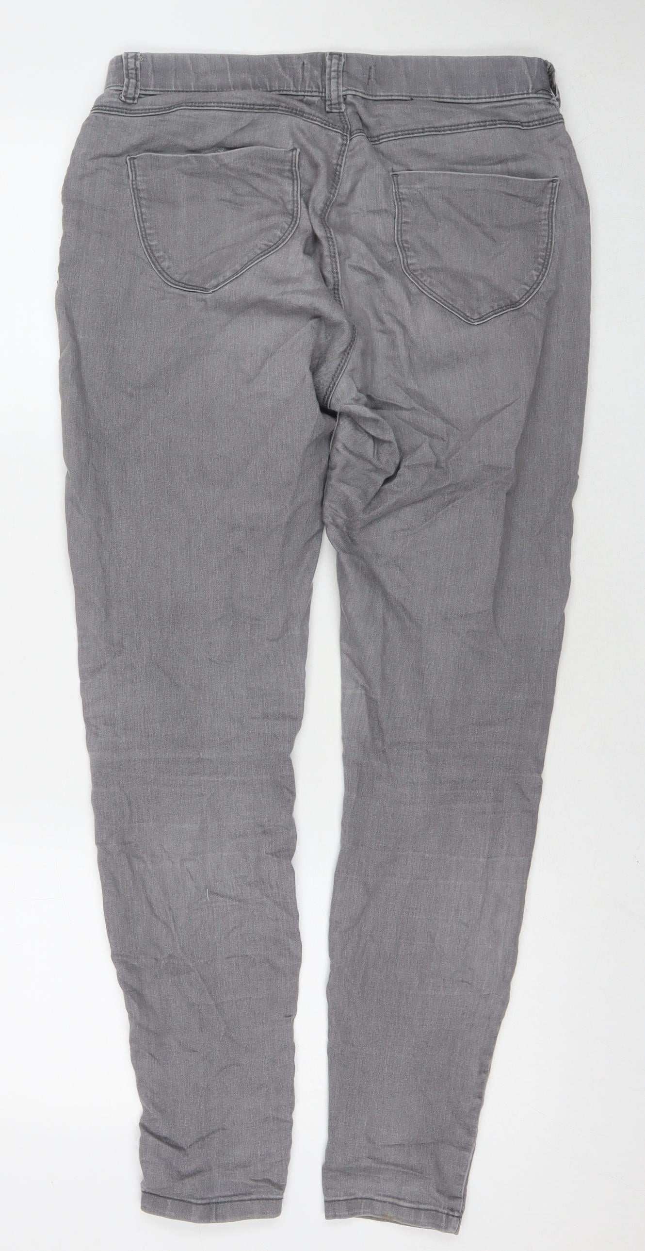 Dorothy Perkins Womens Grey Cotton Jegging Jeans Size 10 L28 in Regular Zip