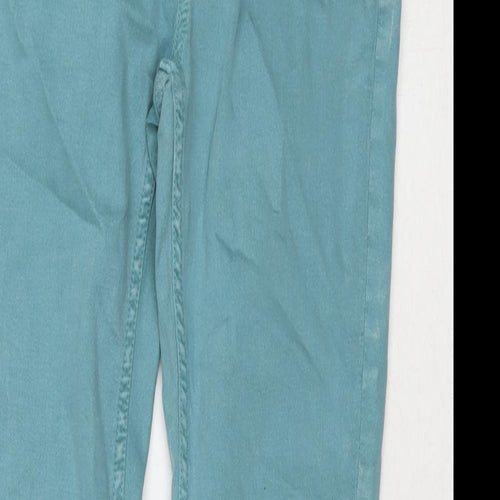 Marks and Spencer Womens Blue Cotton Skinny Jeans Size 8 L27 in Regular Zip