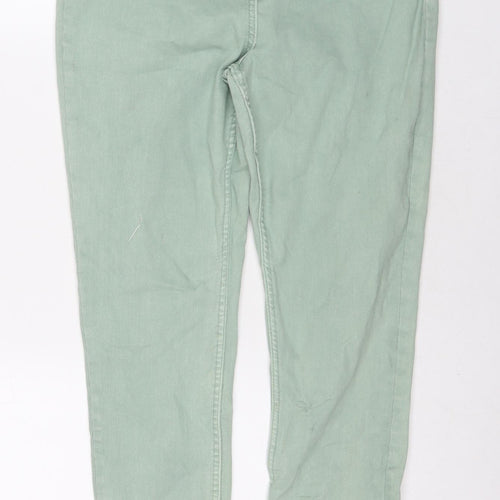 Papaya Womens Green Cotton Skinny Jeans Size 14 L27 in Regular Zip