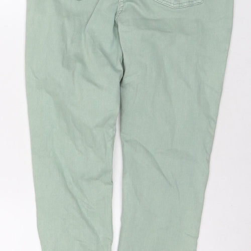 Papaya Womens Green Cotton Skinny Jeans Size 14 L27 in Regular Zip