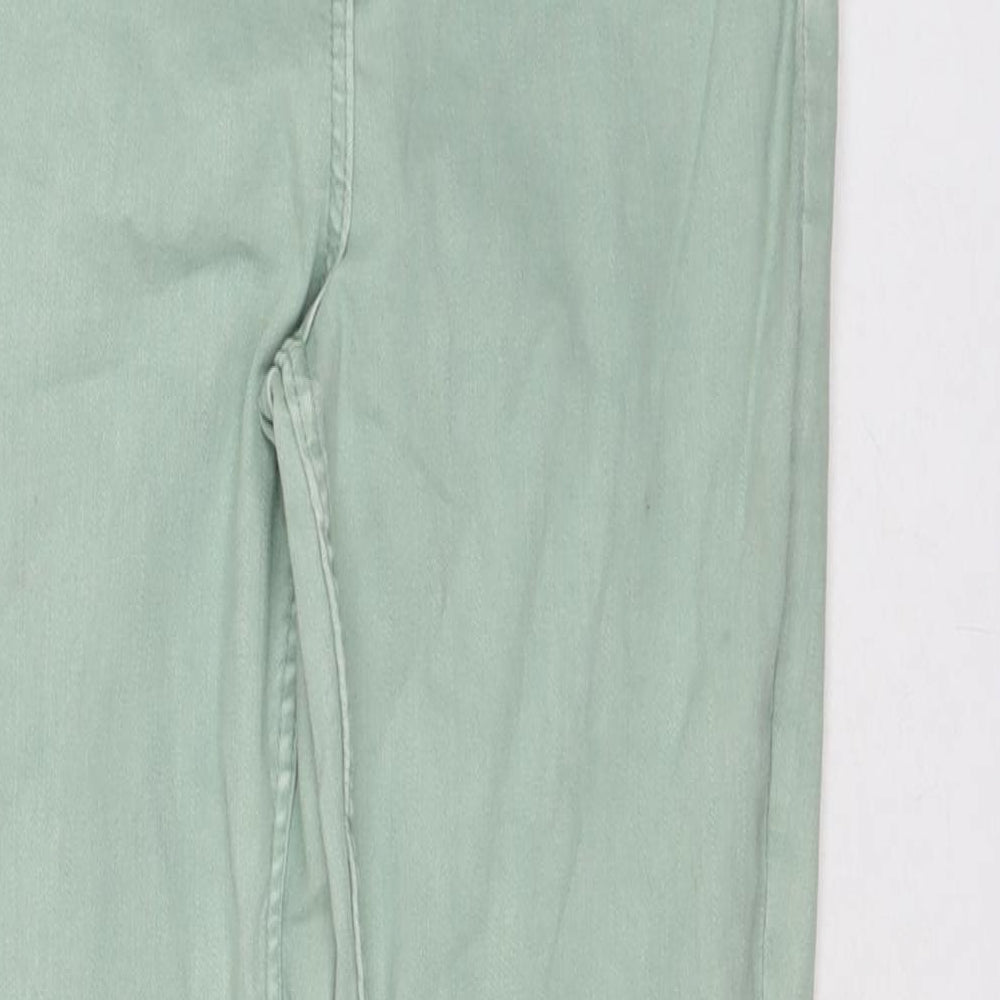 Papaya Womens Green Cotton Skinny Jeans Size 14 L27 in Regular Zip