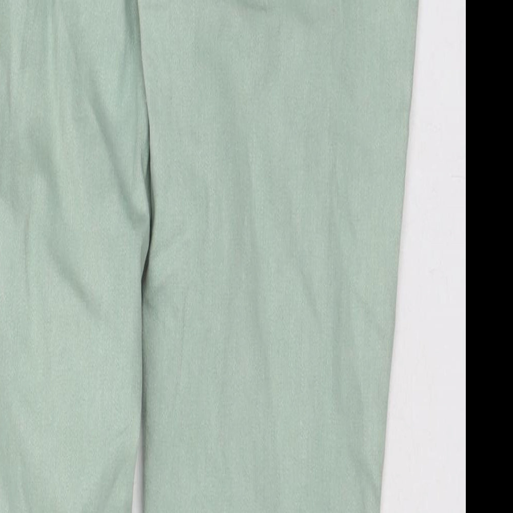 Papaya Womens Green Cotton Skinny Jeans Size 14 L27 in Regular Zip