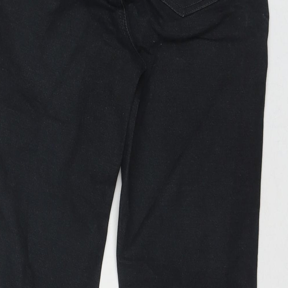 Uniqlo Womens Black Cotton Capri Jeans Size M L21 in Regular Drawstring