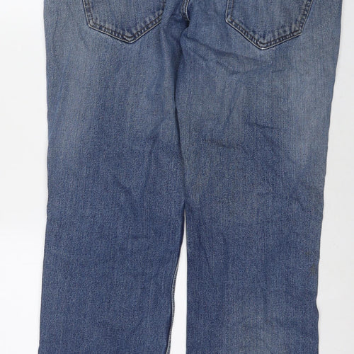 ACW85 Womens Blue Cotton Straight Jeans Size 38 in L32 in Regular Zip