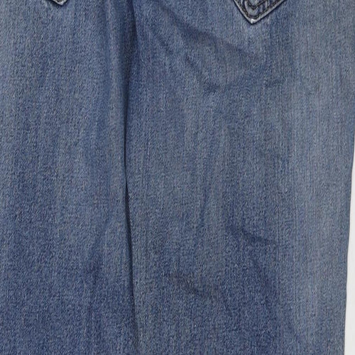 ACW85 Womens Blue Cotton Straight Jeans Size 38 in L32 in Regular Zip