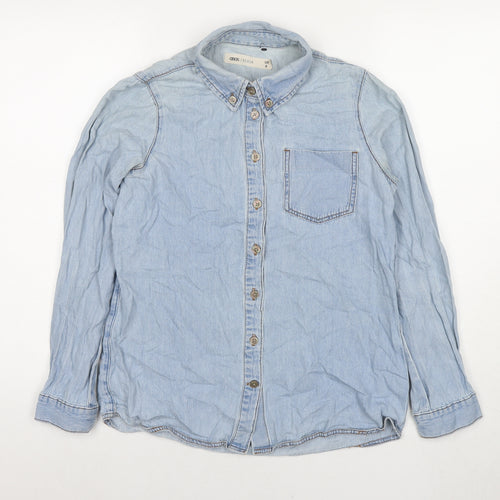 ASOS Womens Blue Cotton Basic Button-Up Size 6 Collared