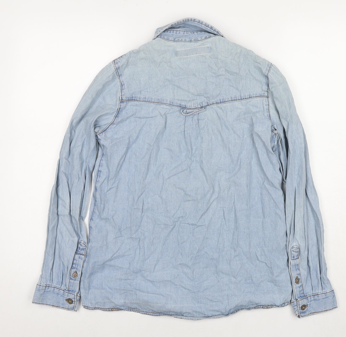 ASOS Womens Blue Cotton Basic Button-Up Size 6 Collared