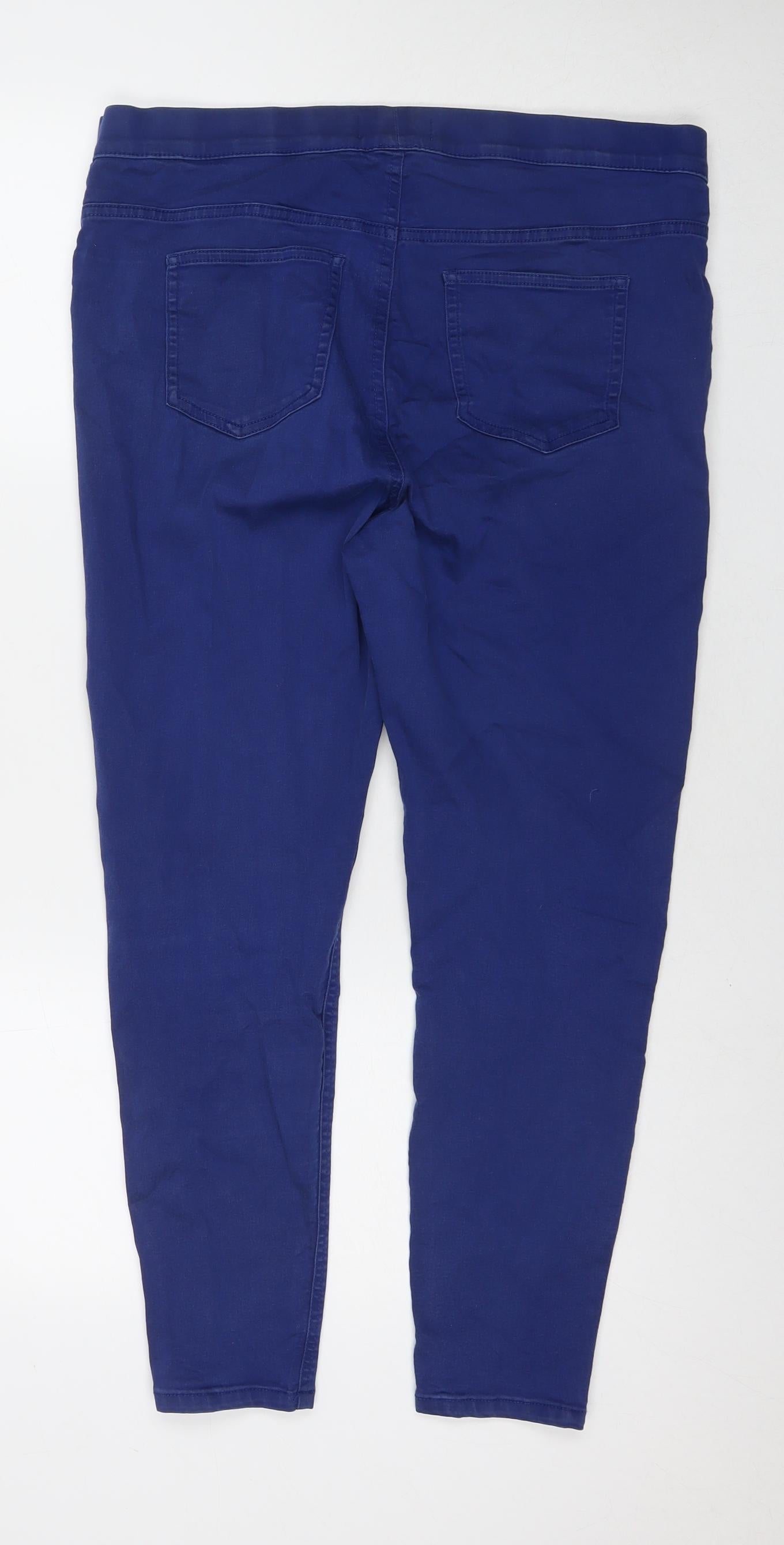 Marks and Spencer Womens Blue Cotton Jegging Jeans Size 16 L26 in Regular