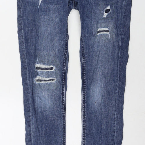 Denim & Co. Womens Blue Cotton Skinny Jeans Size 8 L29 in Regular Zip