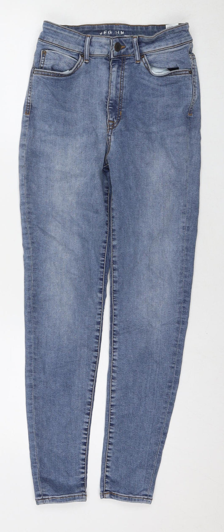 Marks and Spencer Womens Blue Cotton Jegging Jeans Size 8 L26 in Regular Zip