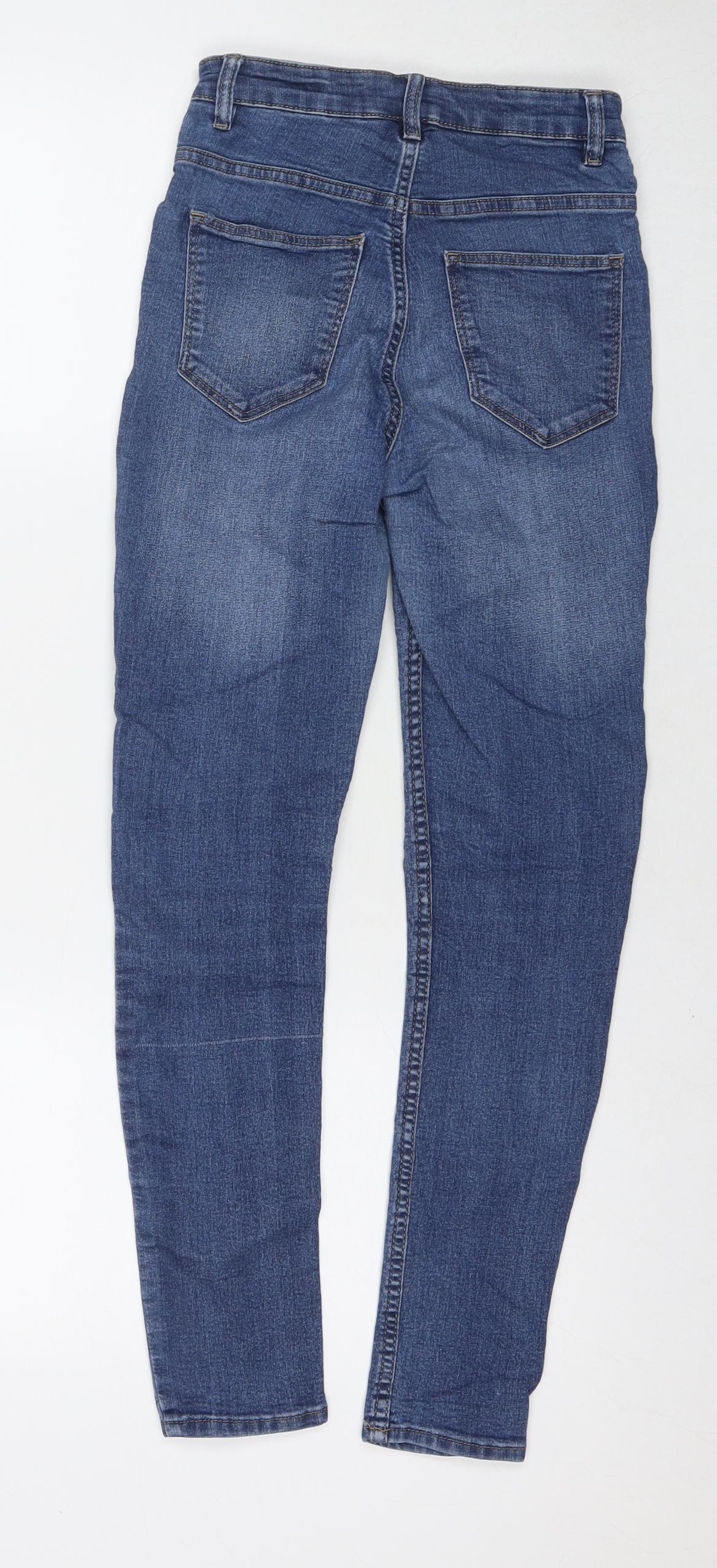 Divided by H&M Womens Blue Cotton Skinny Jeans Size 6 L26 in Regular Zip