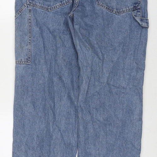 FOREVER 21 Mens Blue Cotton Straight Jeans Size 33 in L32 in Regular Zip