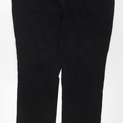 NEXT Womens Black Cotton Straight Jeans Size 20 L28 in Slim Zip