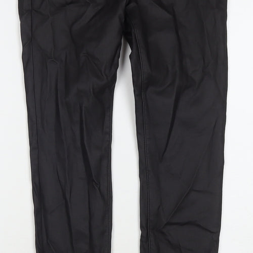 Marks and Spencer Womens Black Viscose Trousers Size 10 L27 in Regular Zip