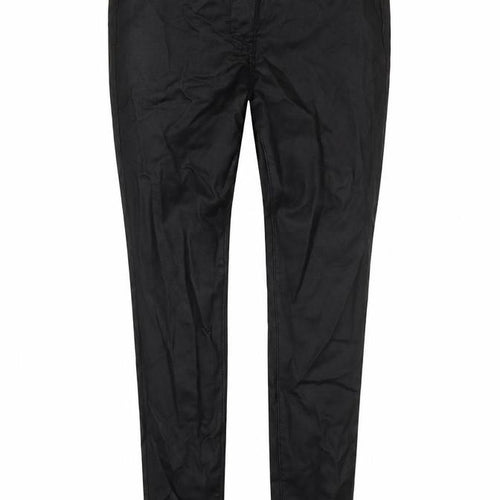 Marks and Spencer Womens Black Viscose Trousers Size 10 L27 in Regular Zip