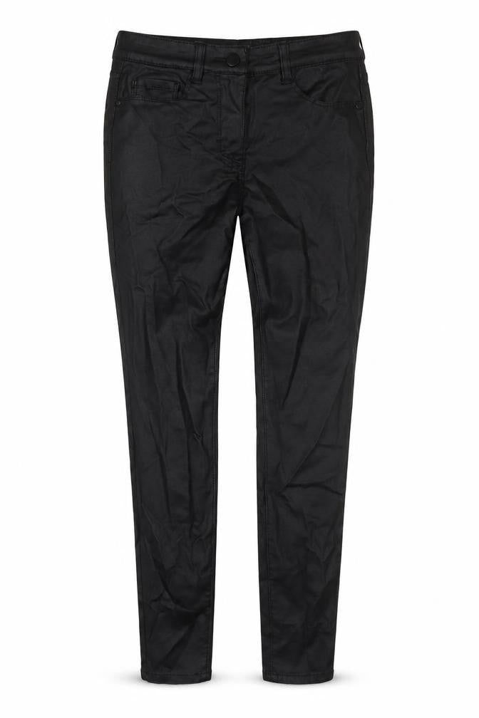 Marks and Spencer Womens Black Viscose Trousers Size 10 L27 in Regular Zip
