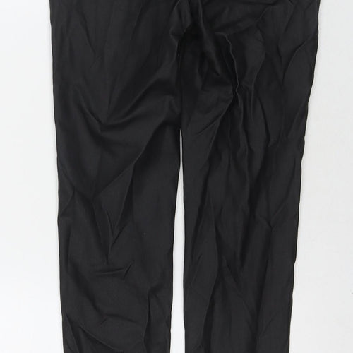 Marks and Spencer Womens Black Viscose Trousers Size 10 L27 in Regular Zip