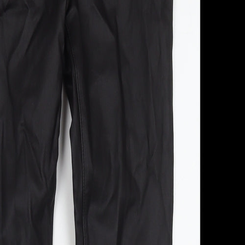 Marks and Spencer Womens Black Viscose Trousers Size 10 L27 in Regular Zip