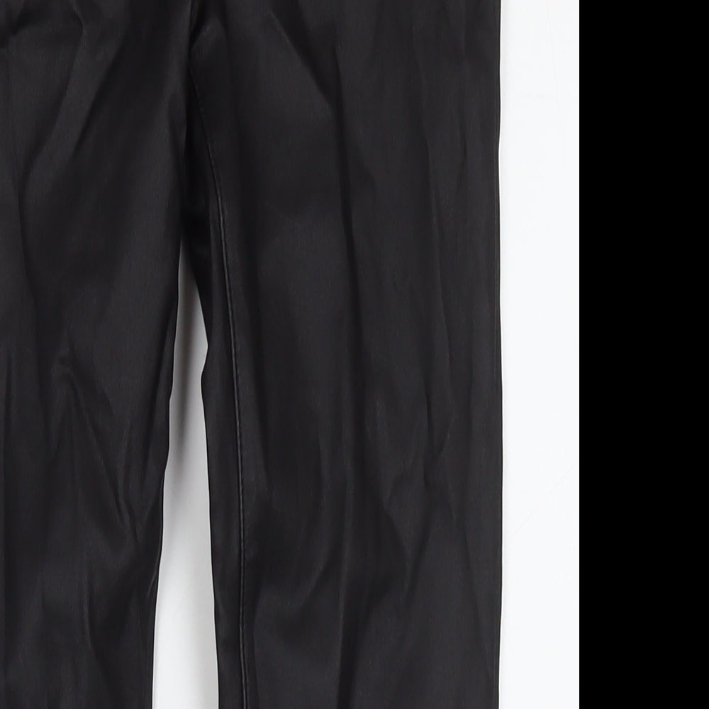 Marks and Spencer Womens Black Viscose Trousers Size 10 L27 in Regular Zip