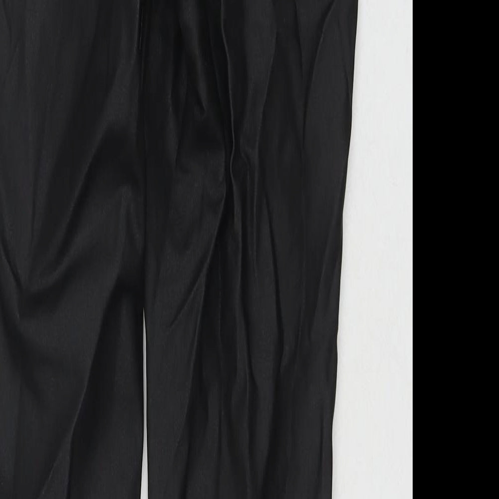 Marks and Spencer Womens Black Viscose Trousers Size 10 L27 in Regular Zip