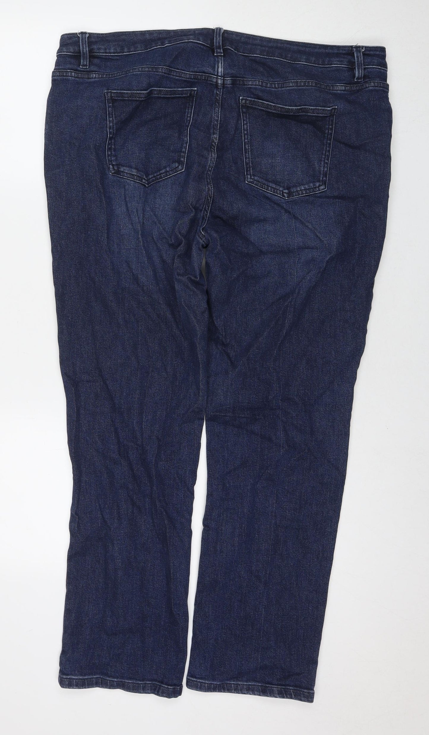 NEXT Womens Blue Cotton Skinny Jeans Size 20 L30 in Regular Zip