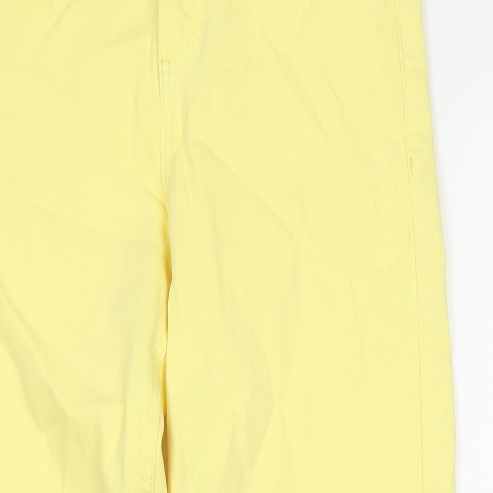 Marks and Spencer Womens Yellow Cotton Wide-Leg Jeans Size 8 L26 in Regular Zip